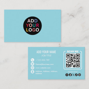 Carte de visite minimaliste d'entreprise QR code