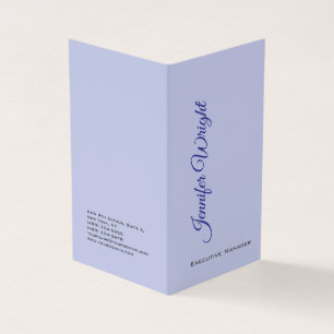 Carte De Visite Minimaliste deux faces moderne unique lilas uni