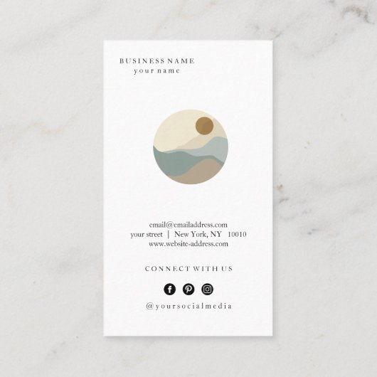 Carte de visite minimaliste d'illustrations modern (Dos)