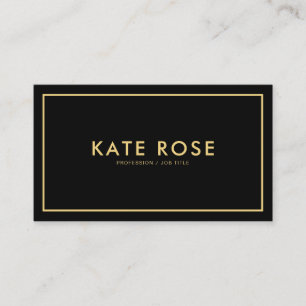 Carte De Visite Minimaliste d'or noir professionnel