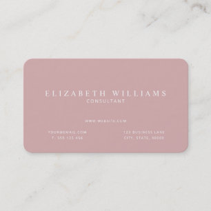 Carte De Visite Minimaliste Dusty Rose Professionnel
