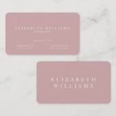 Carte De Visite Minimaliste Dusty Rose Professionnel (Devant / Derrière)