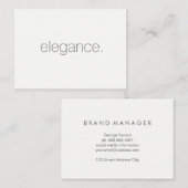 Carte De Visite Minimaliste / Élégance / Gris (Devant / Derrière)