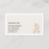 Carte De Visite Minimaliste Élégant Botanique (Dos)