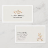 Carte De Visite Minimaliste Élégant Botanique (Devant / Derrière)