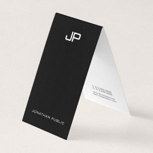 Carte De Visite Minimaliste élégant de monogramme moderne noir e