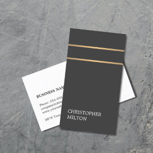 Carte De Visite Minimaliste Élégant Faux foncé Lignes de cuivre Pr