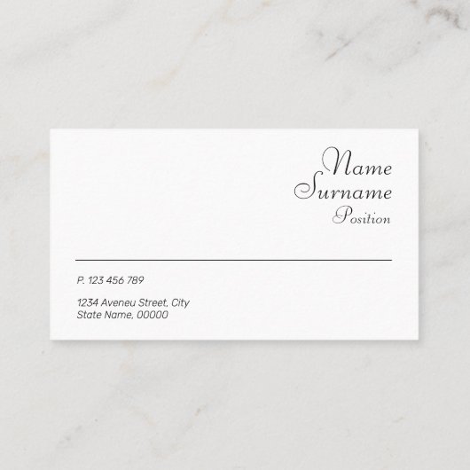 Carte de visite minimaliste en pierre (Dos)