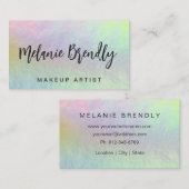 Carte de visite minimaliste en pierre optique holo (Devant / Derrière)