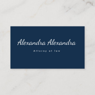 Carte de visite minimaliste et élégante bleu marin