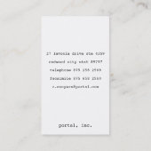 Carte De Visite Minimaliste et moderne (Dos)