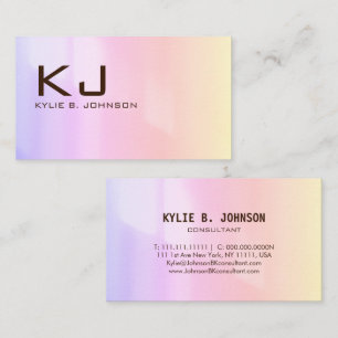 Carte De Visite Minimaliste Faux Chrome Brossé Monogrammé