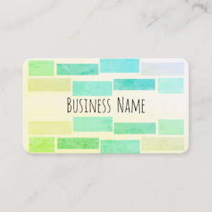 Carte De Visite minimaliste géométrique et moderne turquoise et ve