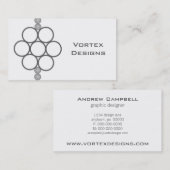 Carte de visite minimaliste, gris (Devant / Derrière)