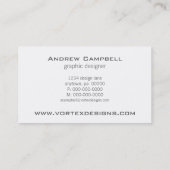 Carte de visite minimaliste, gris (Dos)