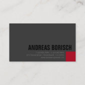 Carte de visite minimaliste gris foncé (Dos)