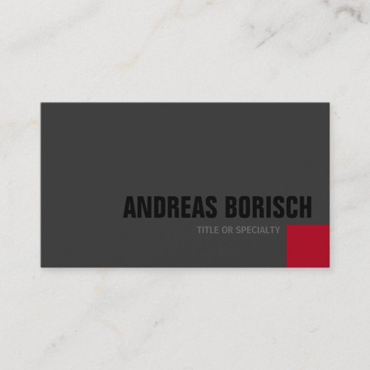 Carte de visite minimaliste gris foncé (Devant)