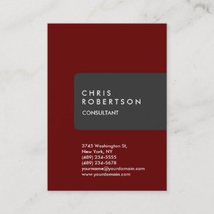Carte de visite minimaliste gris-gris vertical
