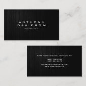 Carte de visite minimaliste gris noir (Devant / Derrière)