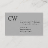 Carte de visite minimaliste gris professionnel (Dos)