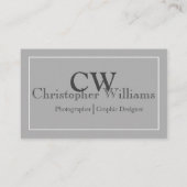 Carte de visite minimaliste gris professionnel (Devant)