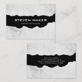 Carte De Visite Minimaliste Grunge Gris (Devant / Derrière)