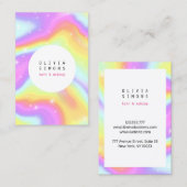Carte de visite minimaliste holographique (Devant / Derrière)