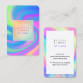 Carte de visite minimaliste holographique (Devant / Derrière)