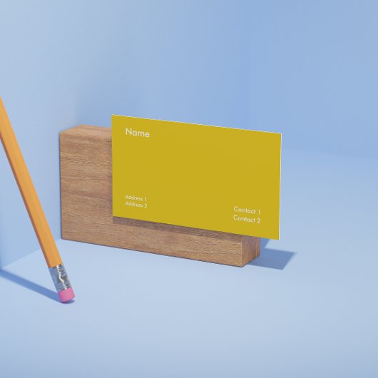 Carte de visite minimaliste jaune moutarde