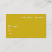 Carte de visite minimaliste jaune moutarde (Dos)