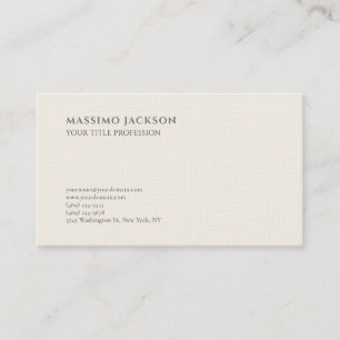 Carte De Visite Minimaliste Lin Classique Professionnel