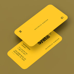 Carte De Visite Minimaliste Marketing Jaune Professionnel