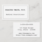 Carte de visite minimaliste Médicale praticien (Devant / Derrière)