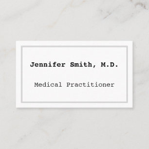 Carte de visite minimaliste Médicale praticien