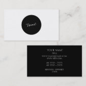 Carte De Visite Minimaliste moderne (Devant / Derrière)