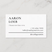 Carte De Visite Minimaliste moderne (Dos)