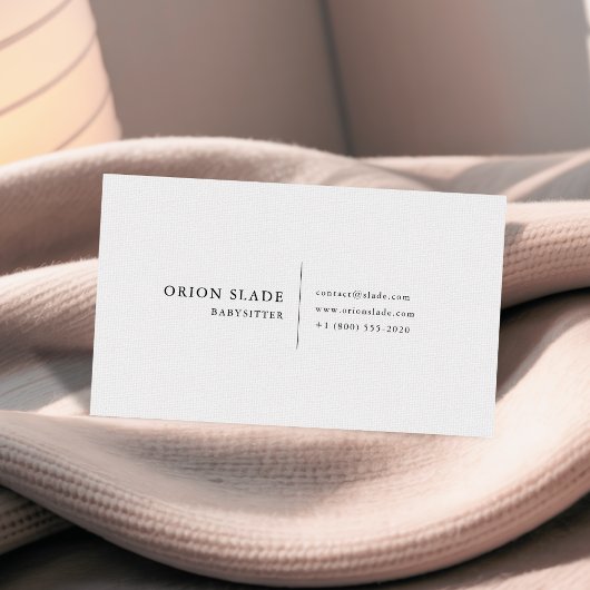 Carte de visite minimaliste moderne Babysitter