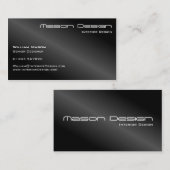 Carte de visite minimaliste moderne Black Foil (Devant / Derrière)