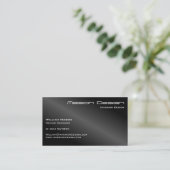 Carte de visite minimaliste moderne Black Foil (Debout devant)