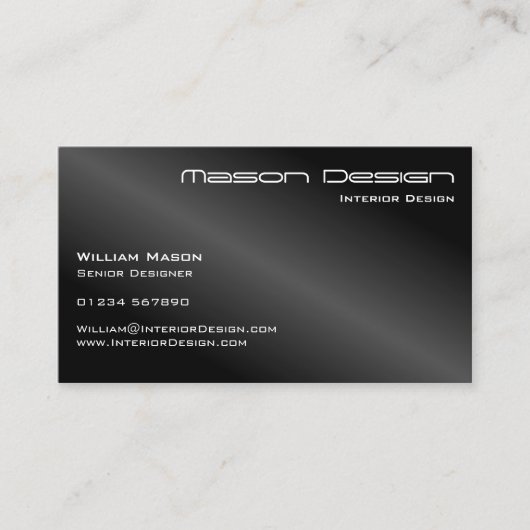 Carte de visite minimaliste moderne Black Foil (Devant)