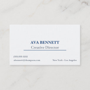 Carte de visite minimaliste moderne bleu marine/gr