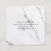 Carte de visite minimaliste moderne Carré en marbr (Dos)