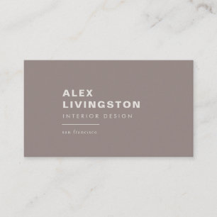 Carte De Visite Minimaliste Moderne Chic Créatif Taupe Brun