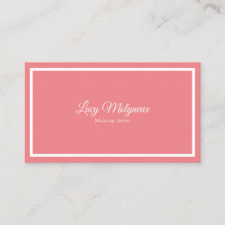 Carte De Visite Minimaliste Moderne Corail et Blanc Professionnel