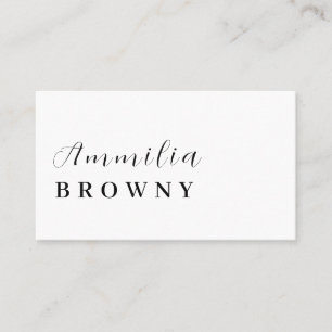 Carte De Visite Minimaliste Moderne Écriture Professionnelle Élé