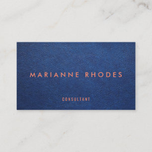 Carte De Visite Minimaliste moderne en cuir bleu