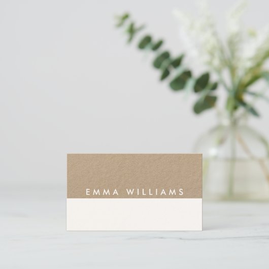 Carte de visite minimaliste moderne Kraft (Debout devant)