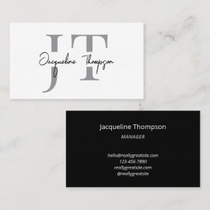 Carte De Visite Minimaliste Moderne Luxe Noir et Blanc Simple