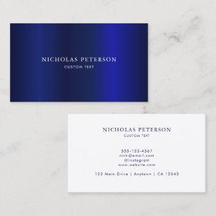 Carte De Visite Minimaliste Moderne Marine Professionnelle Bleu Mé