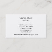 Carte de visite minimaliste moderne, noir (Dos)